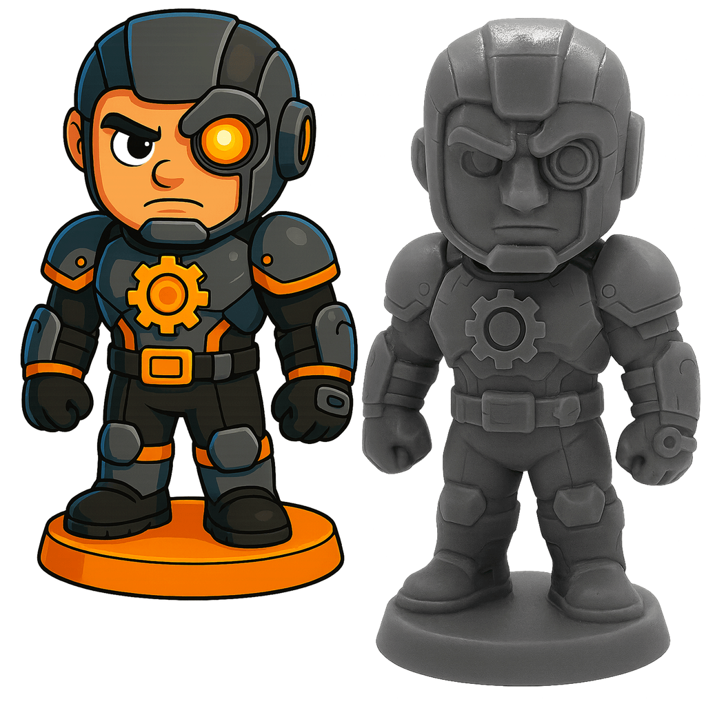 Commander Gearnox – Figurine Héro Androïde Ingénieur | Impression 3D résine