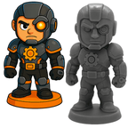 Commander Gearnox – Figurine Héro Androïde Ingénieur | Impression 3D résine