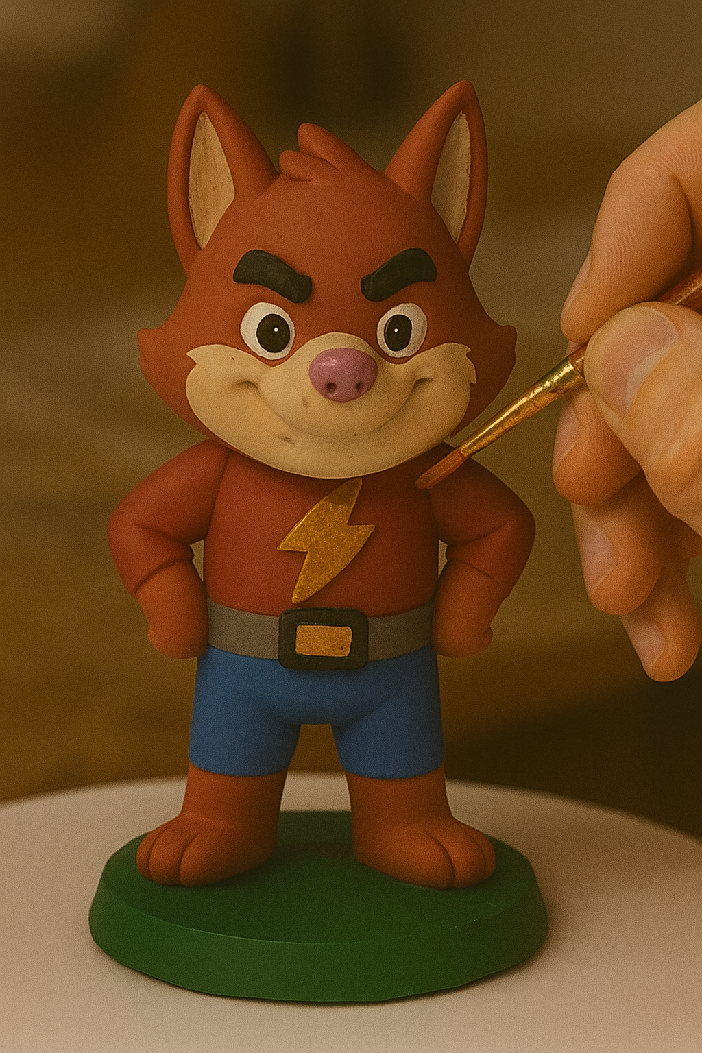 FoxBolt – Figurine super-héro électrique | Impression 3D résine