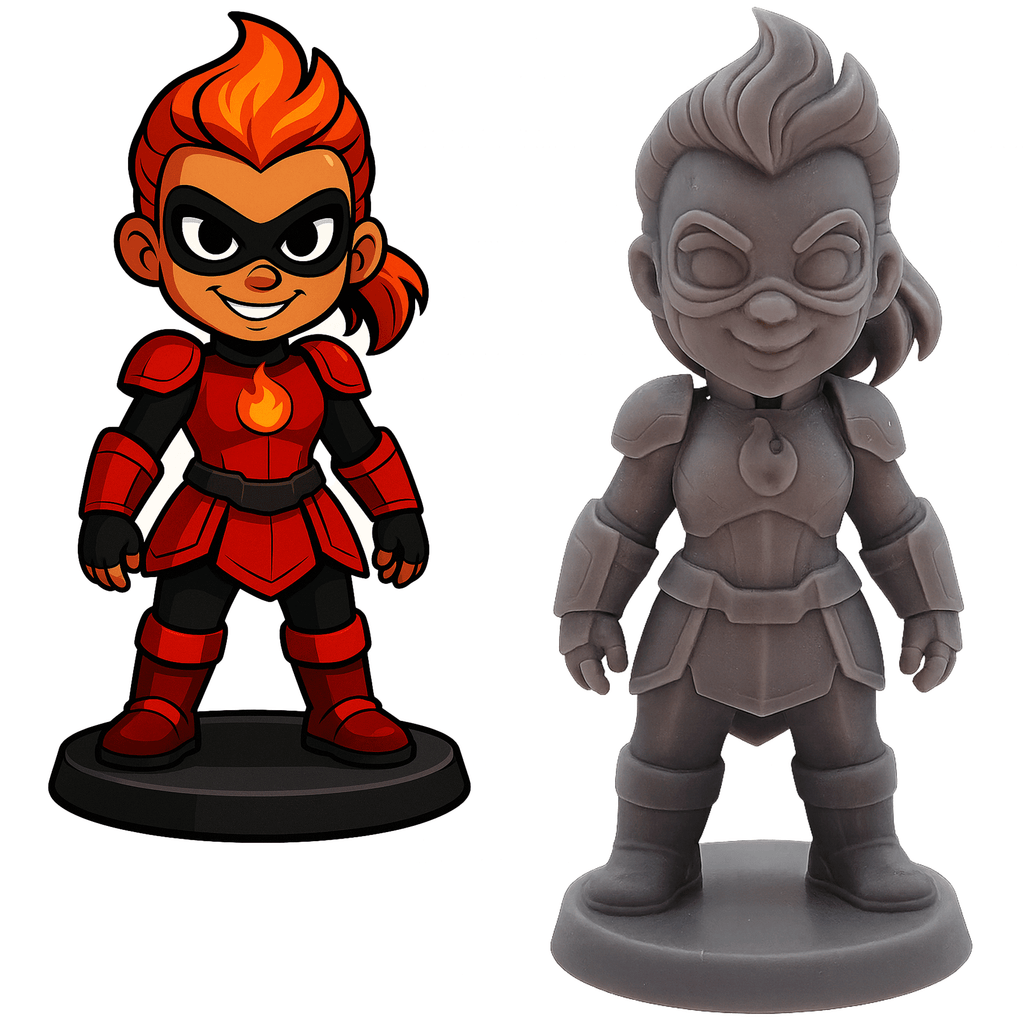 Fire Jade – Figurine Héroïne des Flammes | Impression 3D résine