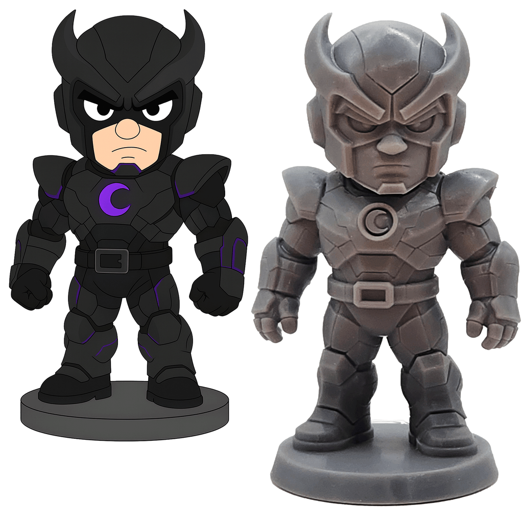 Iron Night – Figurine Vilain Lunaire | Impression 3D résine