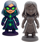 Lunerya – Figurine Gardienne Mystique | Impression 3D résine